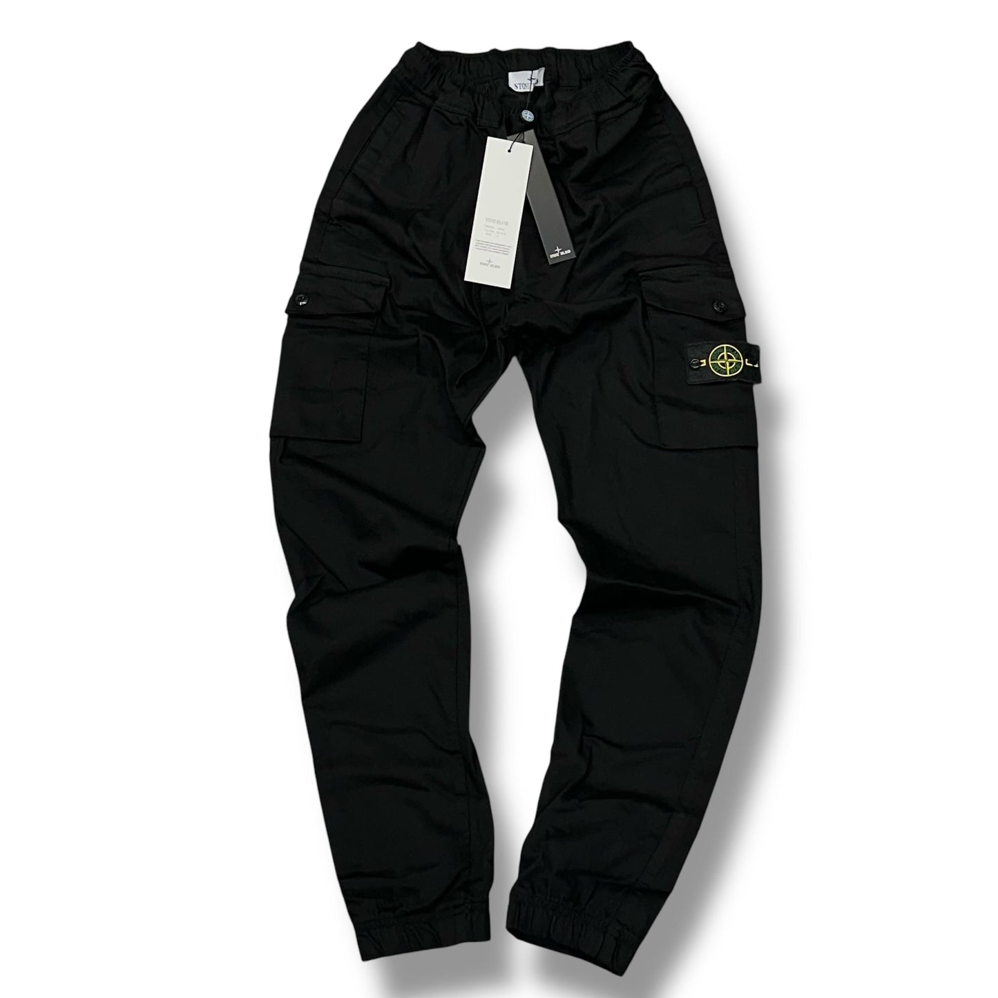 PANTALONE STONE ISLAND  ESTIVO TESSUTO NERO