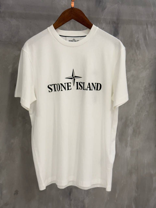 T-SHIRT STONE ISLAND SCRITTA COLOR BIANCO